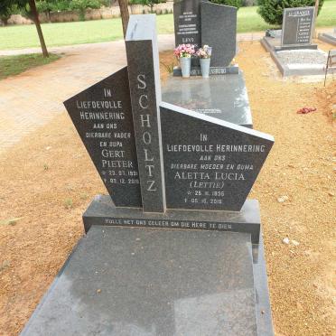 SCHOLTZ Gert Pieter 1931-2015 &amp; Aletta Lucia 1935-2015