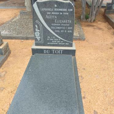 TOIT Aletta Elizabeth, du voorheen VORSTER nee SWART 1899-1978