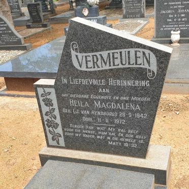 VERMEULEN Heila Magdalena nee J. VAN RENSBURG 1942-1972