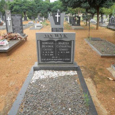 WYK Adriaan Hendrik, van 1941-2010 &amp; Martha Catharina 1948-