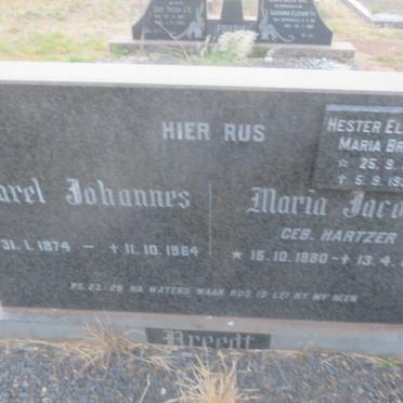 BREEDT Carel Johannes 1874-1964 &amp; Maria Jacoba HARTZER 1880-1974 :: BREEDT Hester Elizabeth Maria 1922-1999