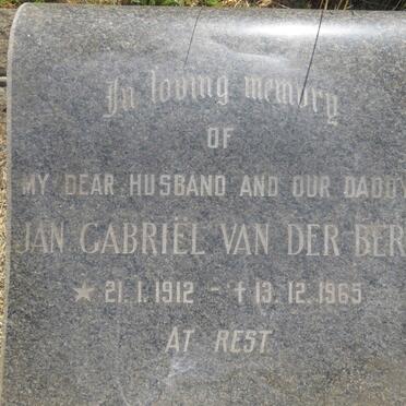 BERG Jan Gabriël, van der 1912-1965