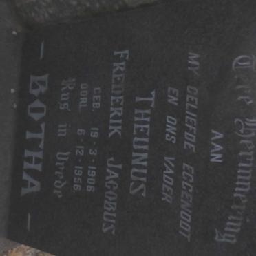 BOTHA Theunus Frederik Jacobus 1906-1956