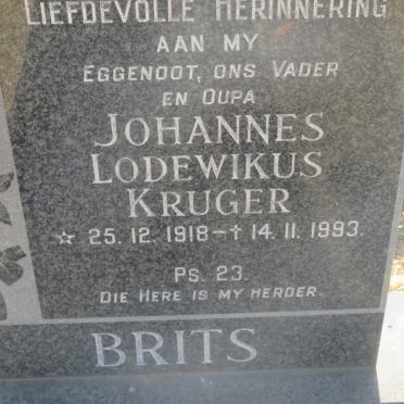 BRITS Johannes Lodewikus Kruger 1918-1993