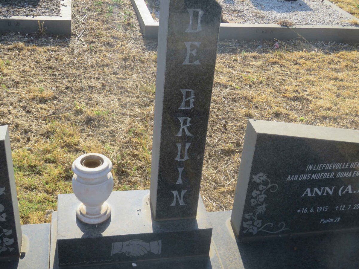 BRUIN H.J., de 1917-1983 &amp; A.F. 1915-2010