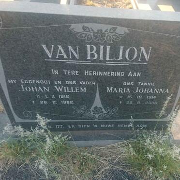 BILJON Johan Willem, van 1912-1982 &amp; Maria Johanna 1914-2005