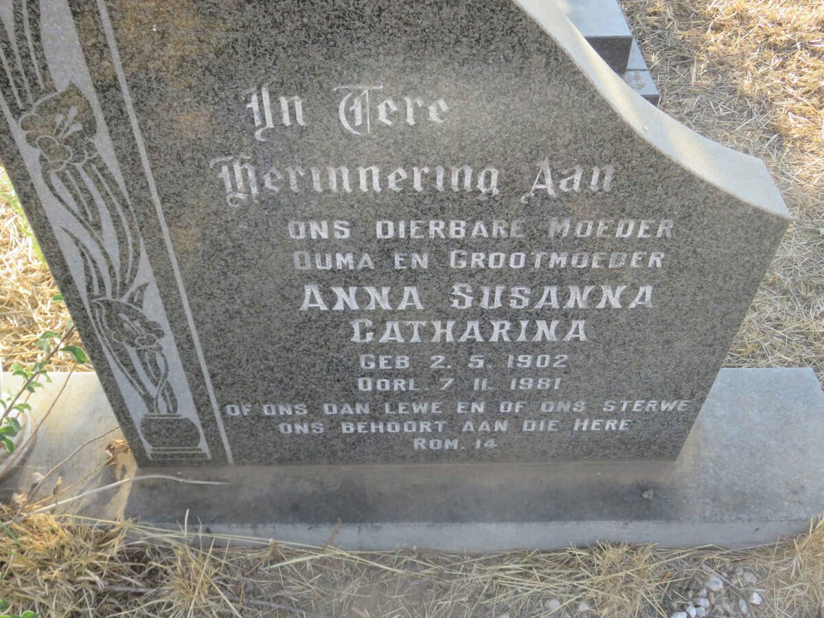 COETZER Anna Susanna Catharina 1902-1981
