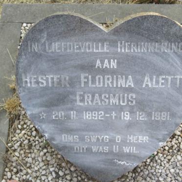 ERASMUS Hester Florina Aletta 1892-1981