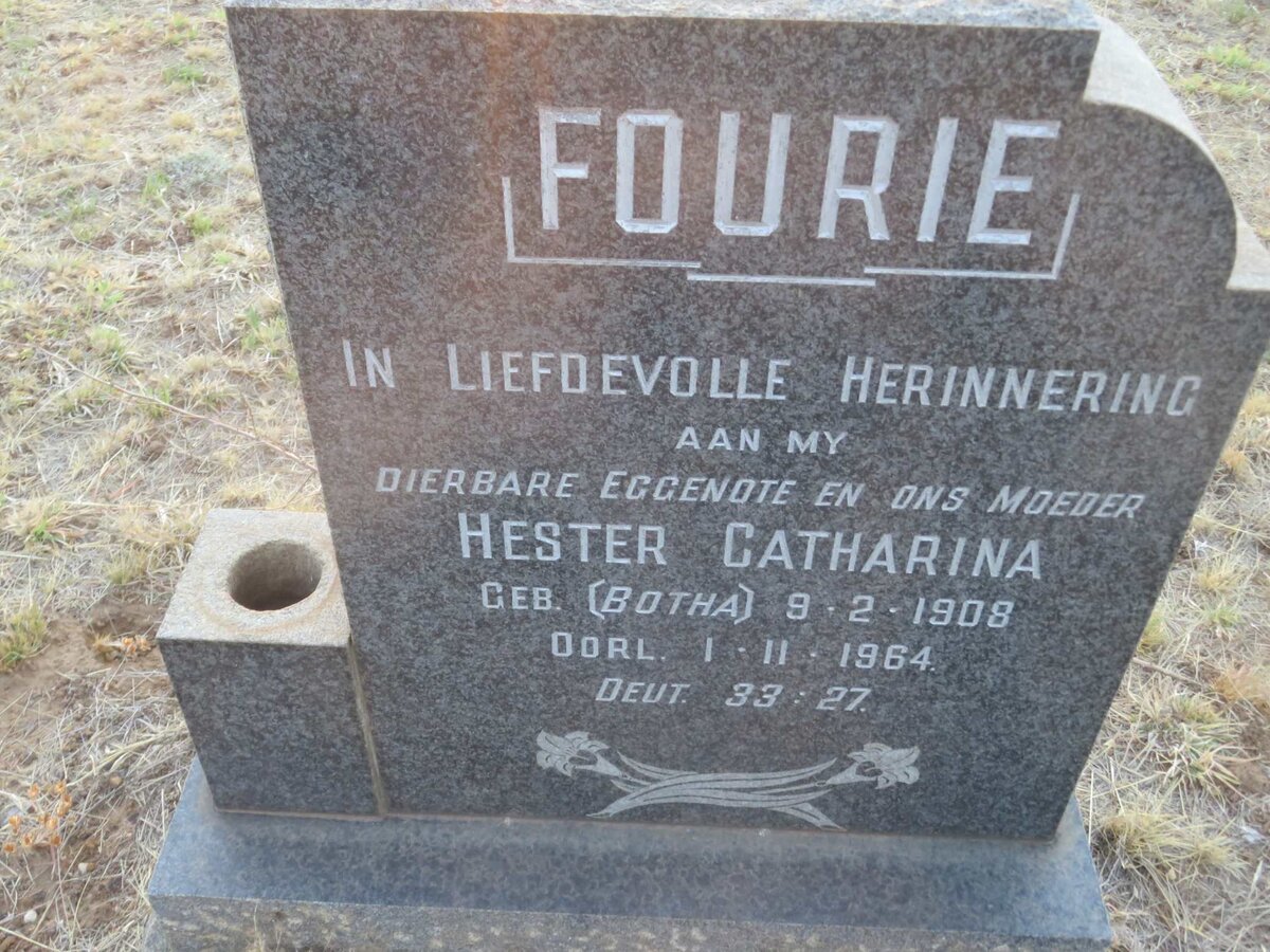 FOURIE Hester Catharina nee BOTHA 1908-1964