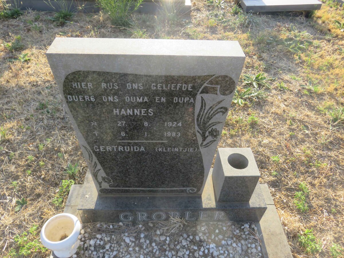 GROBLER Hannes 1924-1983 &amp; Gertruida