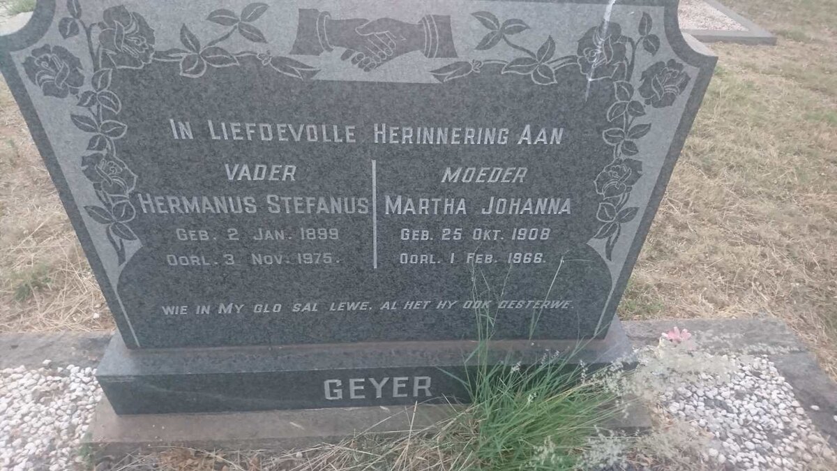 GEYER Hermanus Stefanus 1899-1975 &amp; Martha Johanna 1908-1966