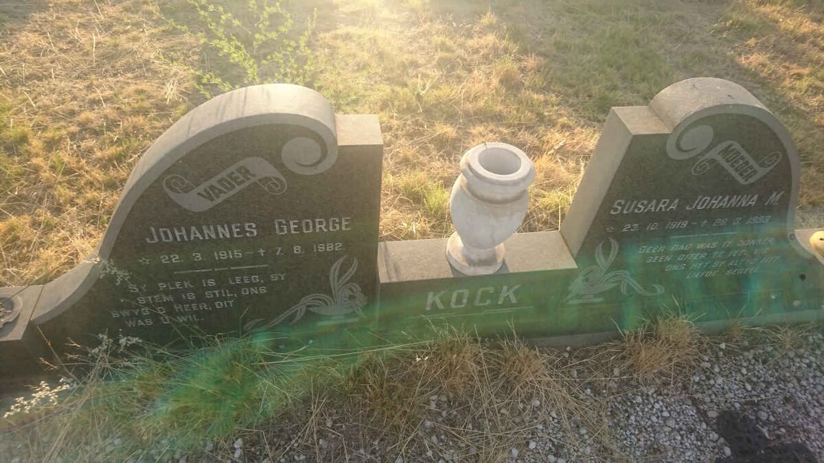KOCK Johannes George 1915-1982 &amp; Susara Johanna M. 1919-1993