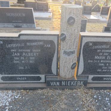 NIEKERK Jan Albert, van 1901-1971 &amp; Maria Elizabeth V.D. WESTHUIZEN 1905-1966
