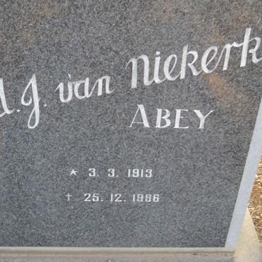 NIEKERK A.J., van 1913-1986