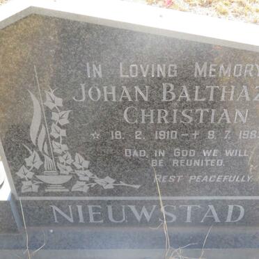 NIEUWSTAD Johan Balthazar Christian 1910-1983