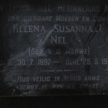 NEL Helena Susanna J. nee V.D. MERWE 1897-198?