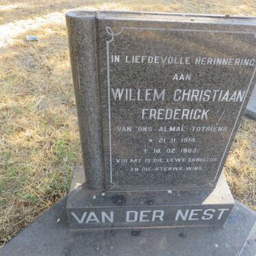 NEST Willem Christiaan Frederick, van der 1914-1983