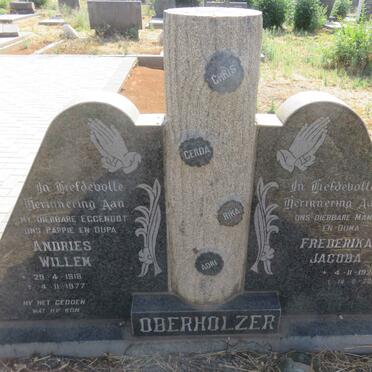 OBERHOLZER Andries Willem 1918-1977 &amp; Frederika Jacoba 1921-2012