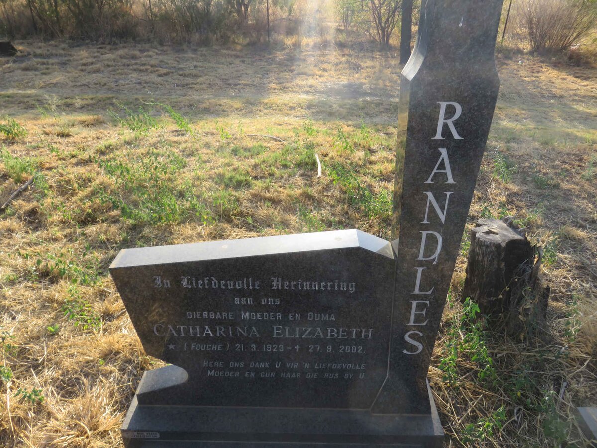 RANDLES Catharina Elizabeth nee FOUCHE 1923-2002