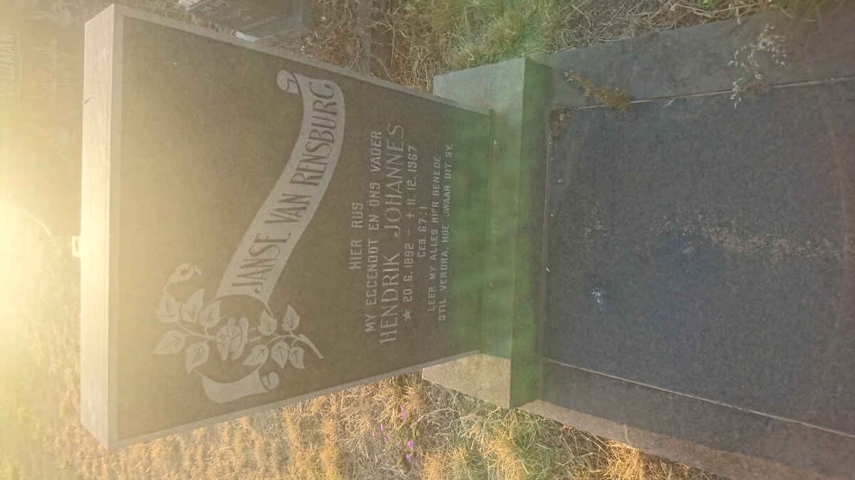 RENSBURG Hendrik Johannes, Janse van 1892-1967