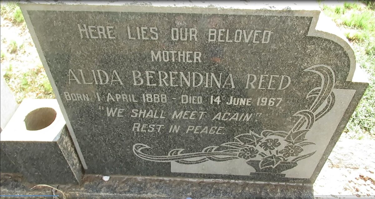 REED William John 1895-1977 &amp; Alida Berendina 1888-1967
