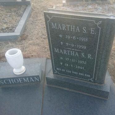 SCHOEMAN Gert 1916-1982 &amp; Martha S.E. 1918-1999 :: SCHOEMAN Martha S.R. 1952-2001