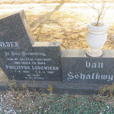SCHALKWYK Philippus Lodewikus, van 1903-1981 &amp; Gertruida Johanna 1908-1992 : : VAN SCHALKWYK Philippus Lodewikus 1931-2004