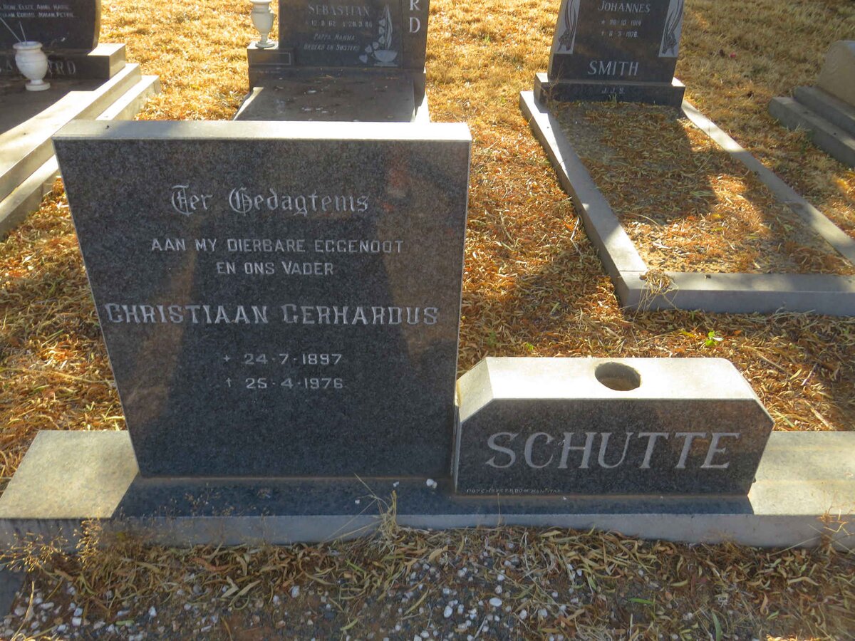SCHUTTE Christiaan Gerhardus 1897-1976