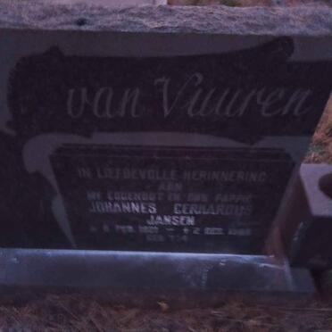 VUUREN Johannes Gerhardus, Jansen van 19??-19??