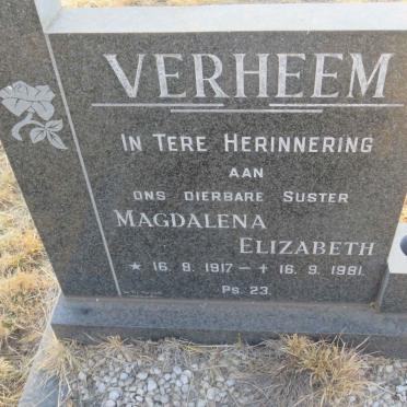 VERHEEM Magdalena Elisabeth 1917-1981