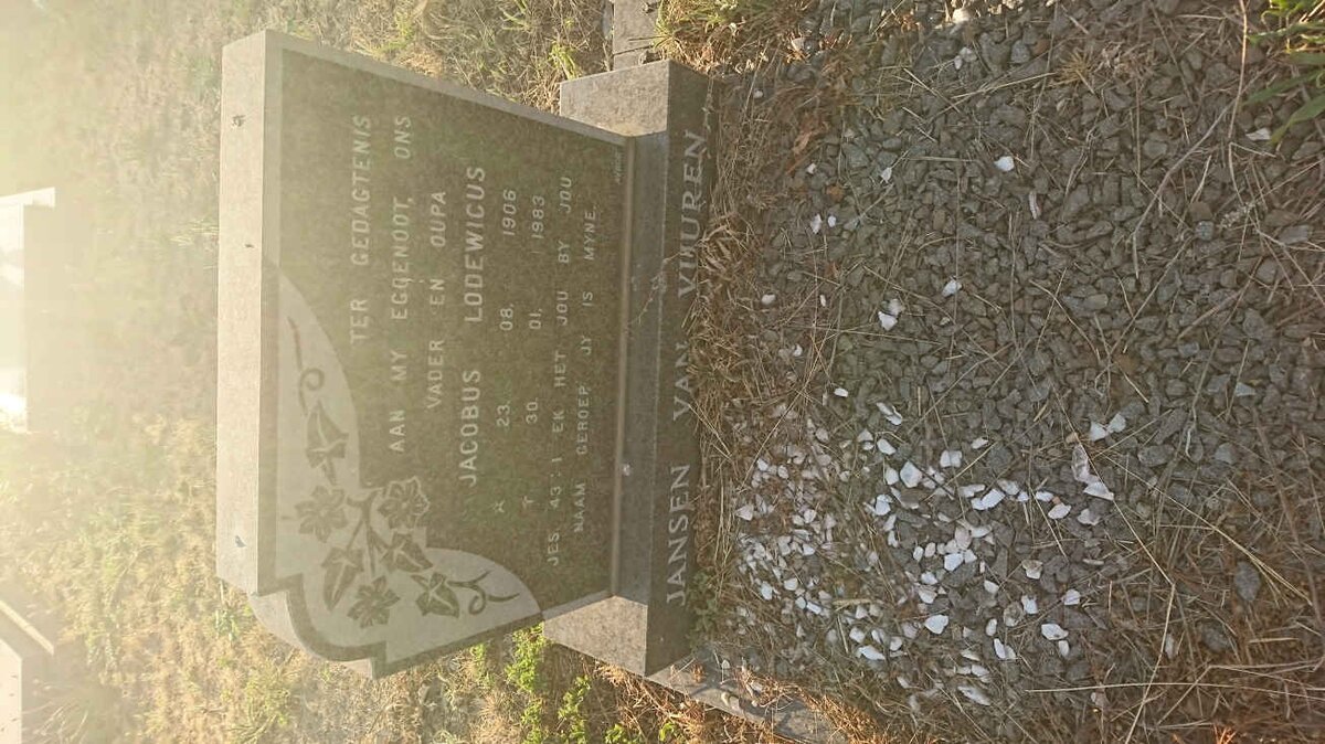 VUUREN Jacobus Lodewicus, Jansen van 1906-1983 &amp; Hester Jacoba  NEETHLING 1919-2004