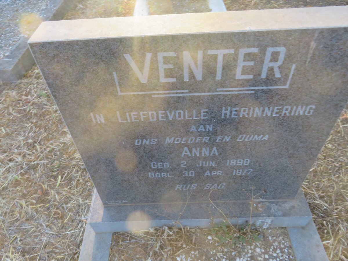 VENTER Anna 1898-1977