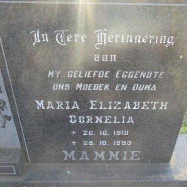 VILLIERS Gideon Francois, de 1915-1999 &amp; Maria Elizabeth Cornelia 1910-1983