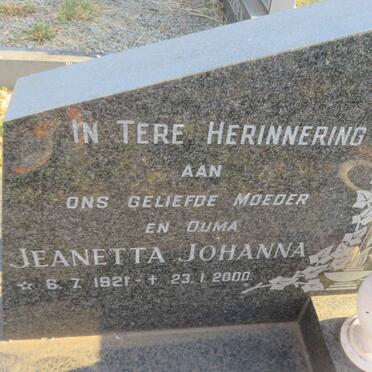 ? Jeanetta Johanna 1921-2000