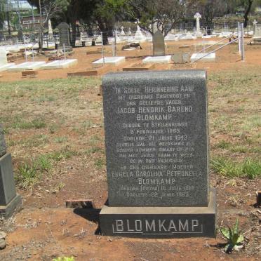 BLOMKAMP Jacob Hendrik Barend 1869-1943 &amp; Engela Carolina Petronella BOTHA 1878-1963