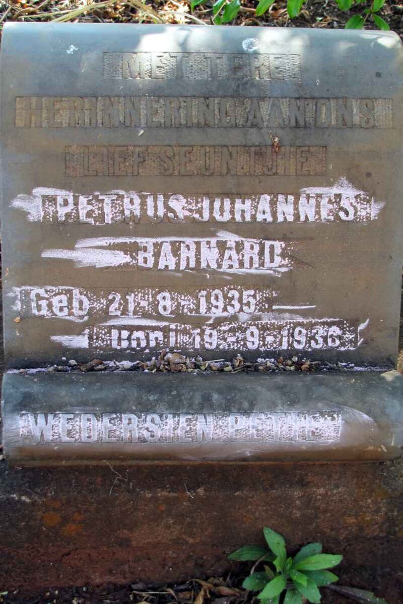 BARNARD Petrus Johannes 1935-1936