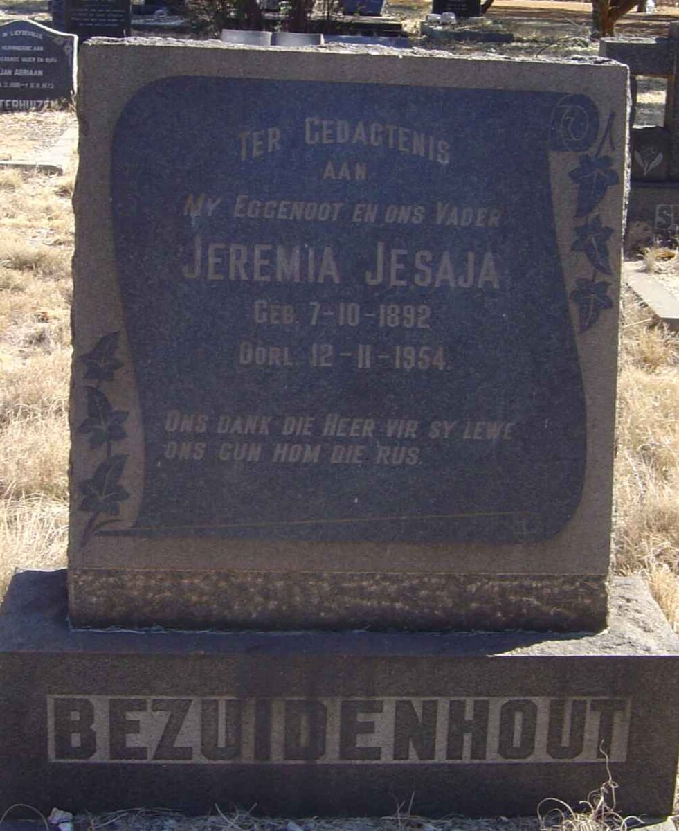 BEZUIDENHOUT Jeremia Jesaja 1892-1954