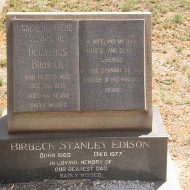BIRBECK Stanley Edison 1889-1977 &amp; Olga Iris -1936