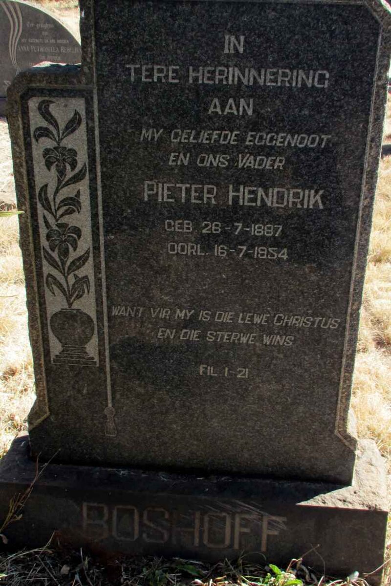 BOSHOFF Pieter Hendrik 1887-1954