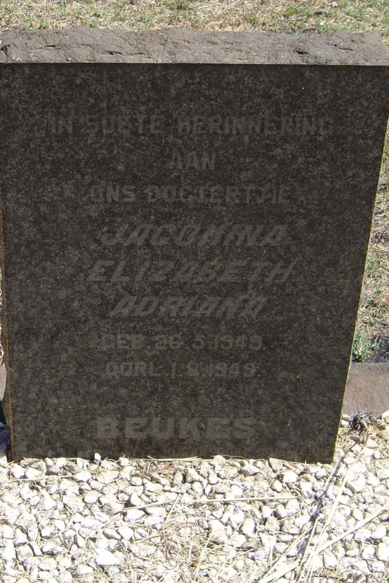 BEUKES Jacomina Elizabeth Adriana 1949-1949