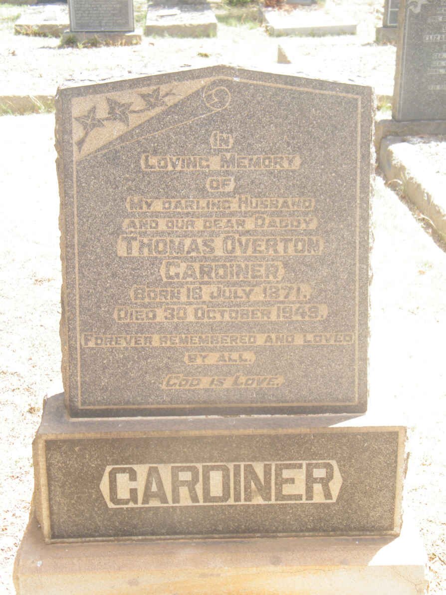 GARDINER Thomas Overton 1871-1949