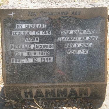 HAMMAN Nicolaas Jacobus 1872-1949