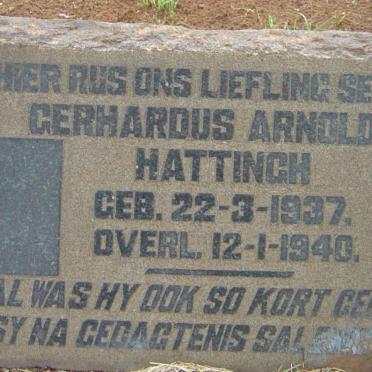 HATTINGH Gerhardus Arnoldus 1937-1940