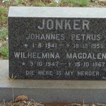 JONKER Johannes Petrus 1941-1959 :: JONKER Wilhelmina Magdalena 1947-1967