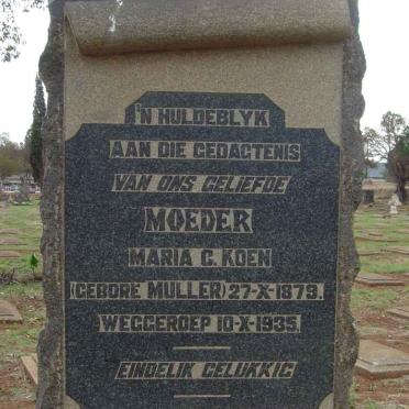 KOEN Maria C. nee MULLER 1879-1935