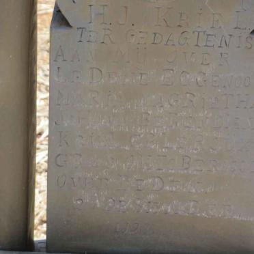 KRIEL Maria Magrietha Johanna Barendiena nee LE ROUX 18??-1928