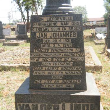 LINDE Jan Johannes, van der 1931-1949