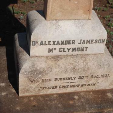 McCLYMONT Alexander Jameson -1921