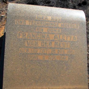 NEST Francina Aletta, van der nee DU TOIT 1891-1961