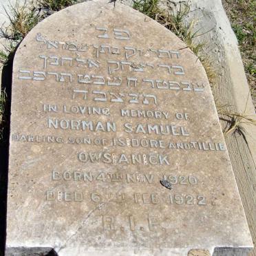 OWSIANICK Norman Samuel 1920-1922